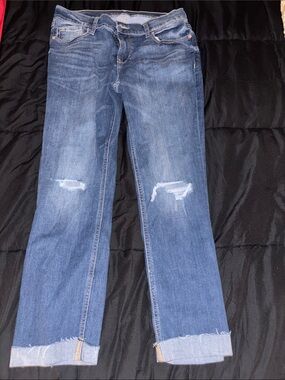 Old navy Blue Distressed Women's Jeans - Classic Straight Cut